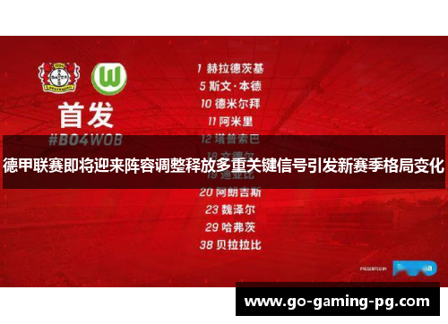 德甲联赛即将迎来阵容调整释放多重关键信号引发新赛季格局变化 德甲联赛即将迎来阵容调整释放多重关键信号引发新赛季格局变化